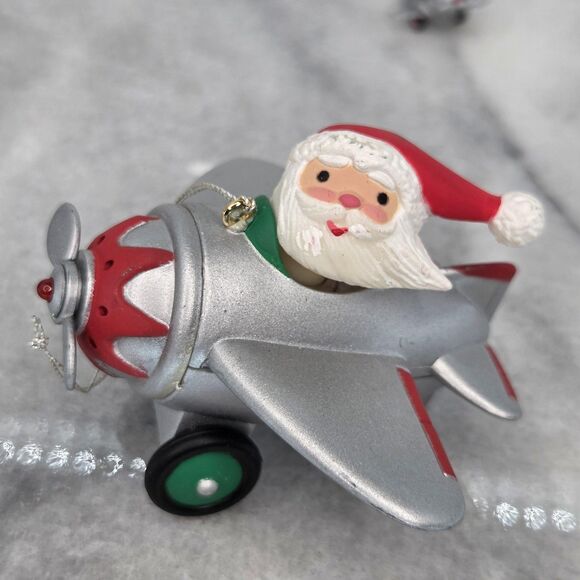 Vintage 1996 Santa Airplane Longs Ornament + 1997 Hallmark Pursuit Christmas Lot - Picture 3 of 16